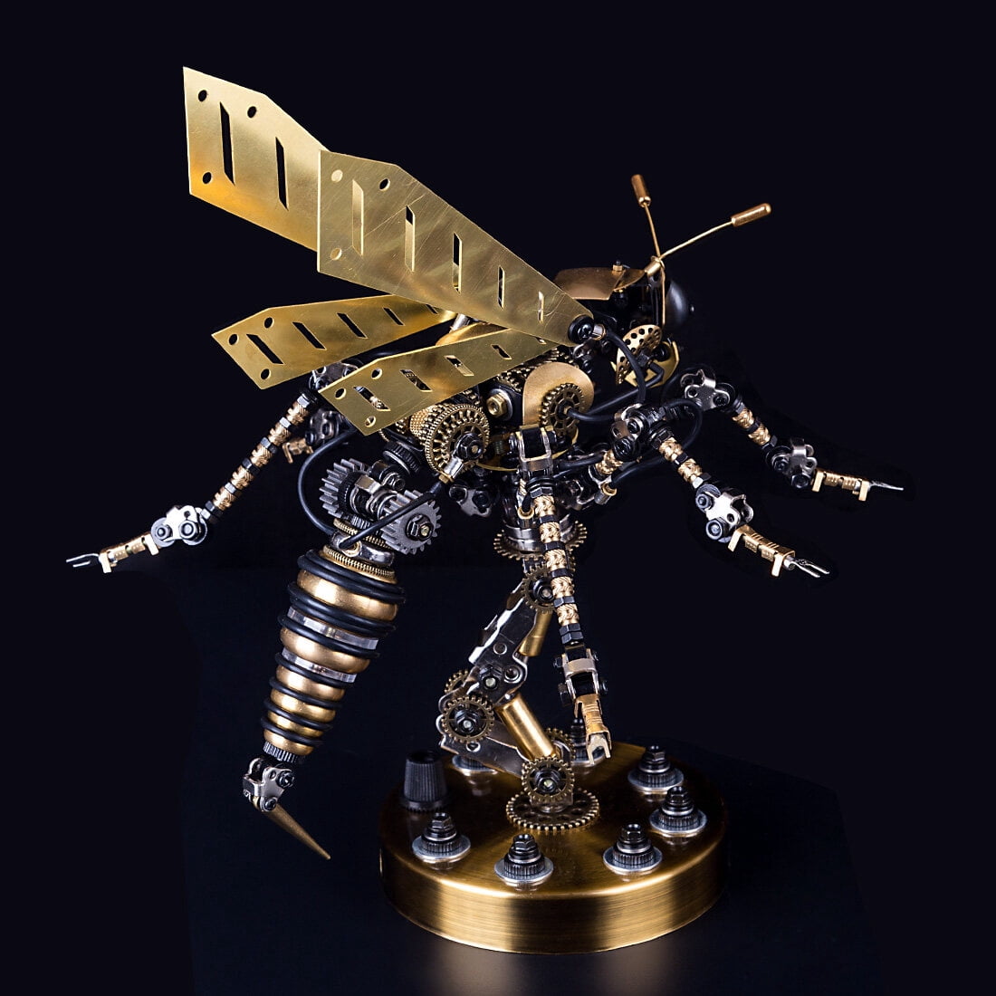 3D DIY Mechanical Wasp Model Kit 1000+PCS Steampunk Insect Puzzle with Movable Joints & Wings, Collectible Decor & Creative Gift for Teens 15+ and Adults