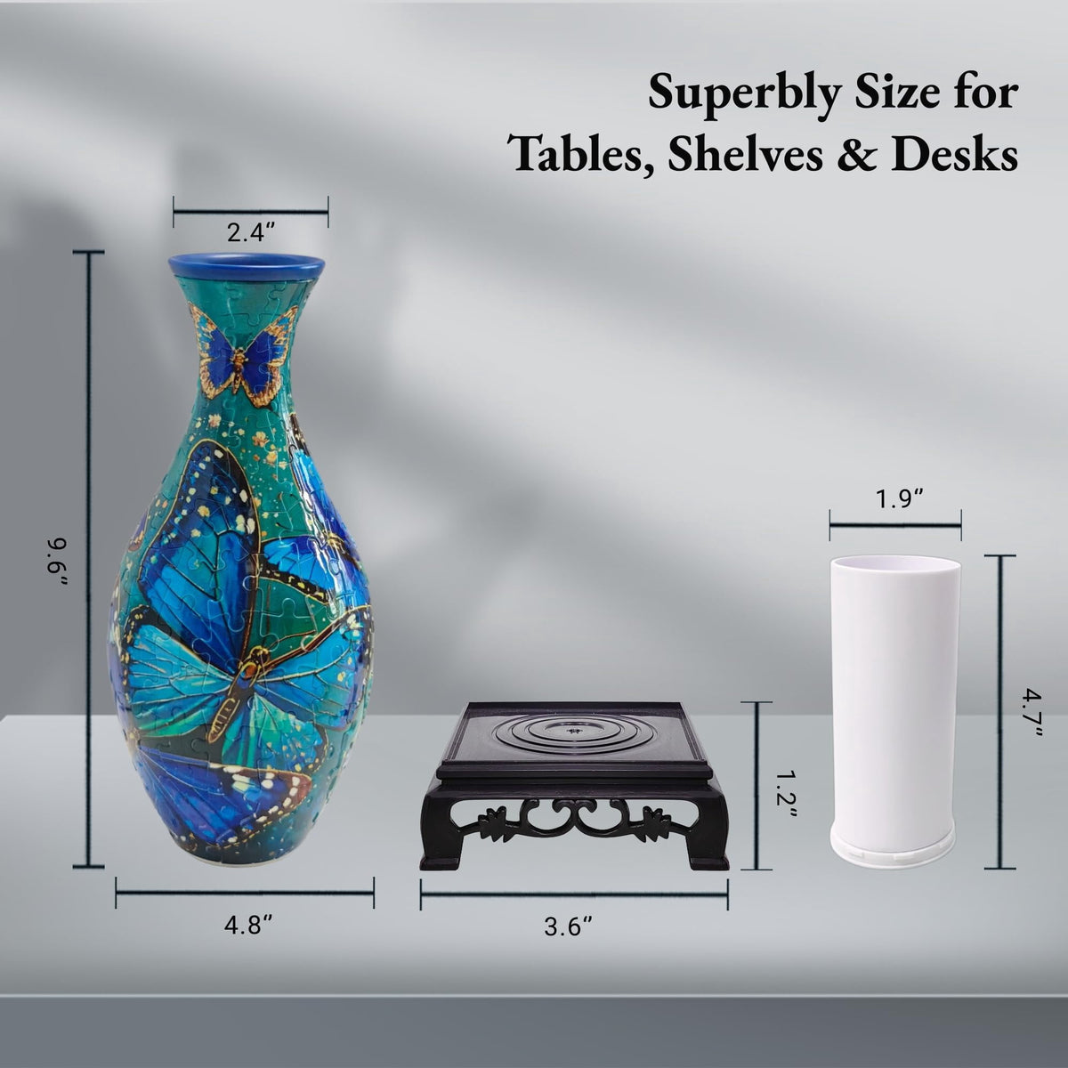 3D Puzzle Vase for Adults, Creative Vase Puzzle for Flowers(Secret Butterfly)