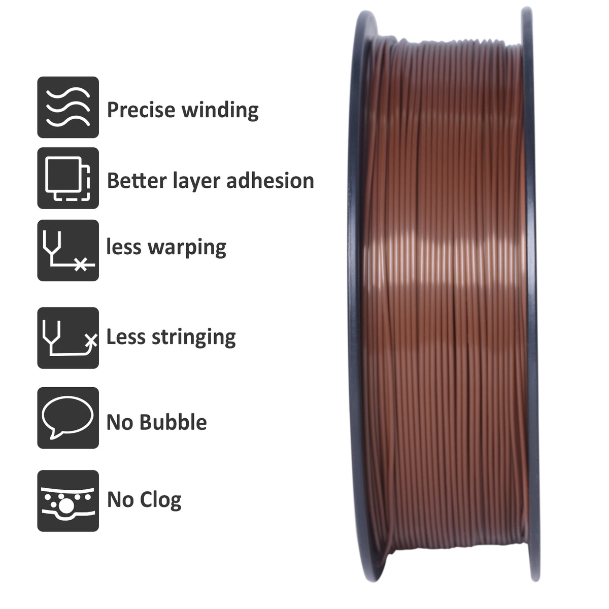 GEEETECH 3D Printer New Brown PLA Filament 1.75mm 1kg Spool (2.2lbs),Dimensional Accuracy +/- 0.03mm