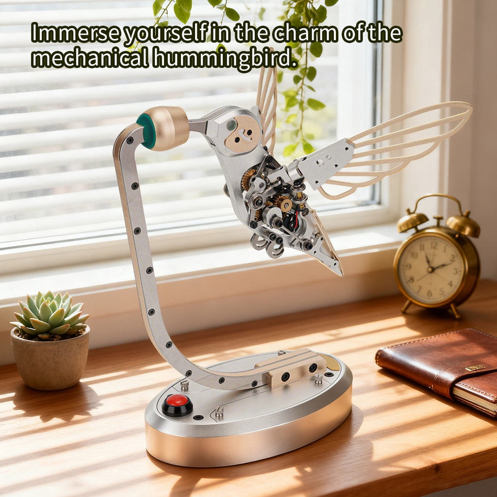 Hummingbird 3D Metal Puzzle for Adults, Mechanical Dynamic Bird Metal Model Kit with Transmission Mechanism, DIY Assembly Bionic Bird 3D Puzzle Jigsaw Animal, Semi-Finished
