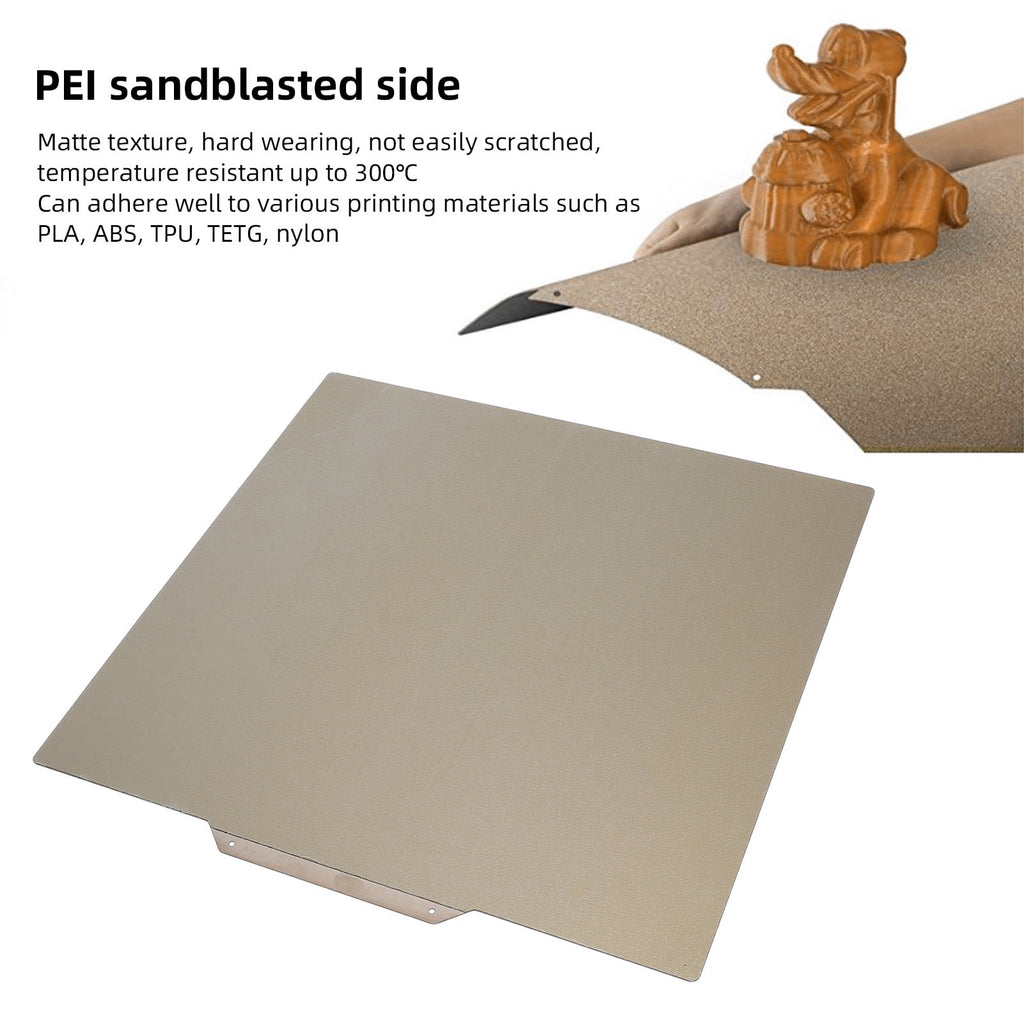 Textured Smooth PEI Build Plate 9.84x9.84 inches Double Sided 3D Printer Platform