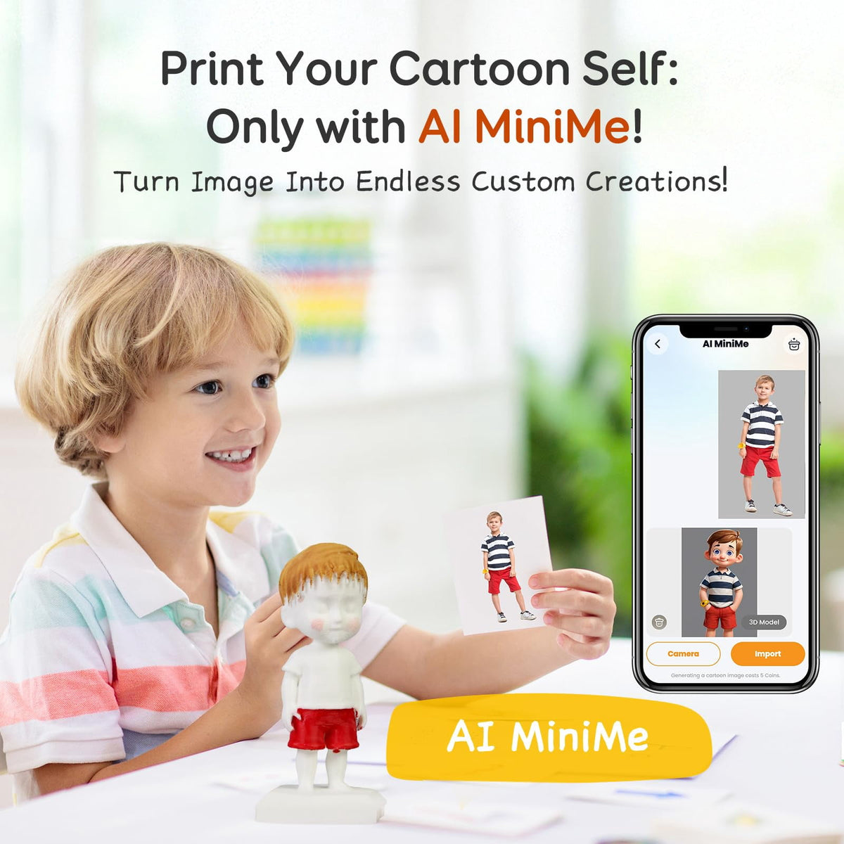 AOSEED 3D Printer Deal Pack for Kid (AI-Powered) with 4 PLA Filament Set, Built-in 1500+ Models 15+ Mini 3D Design Module, 0.05mm High Precision, 200mm/s High Speed Printing
