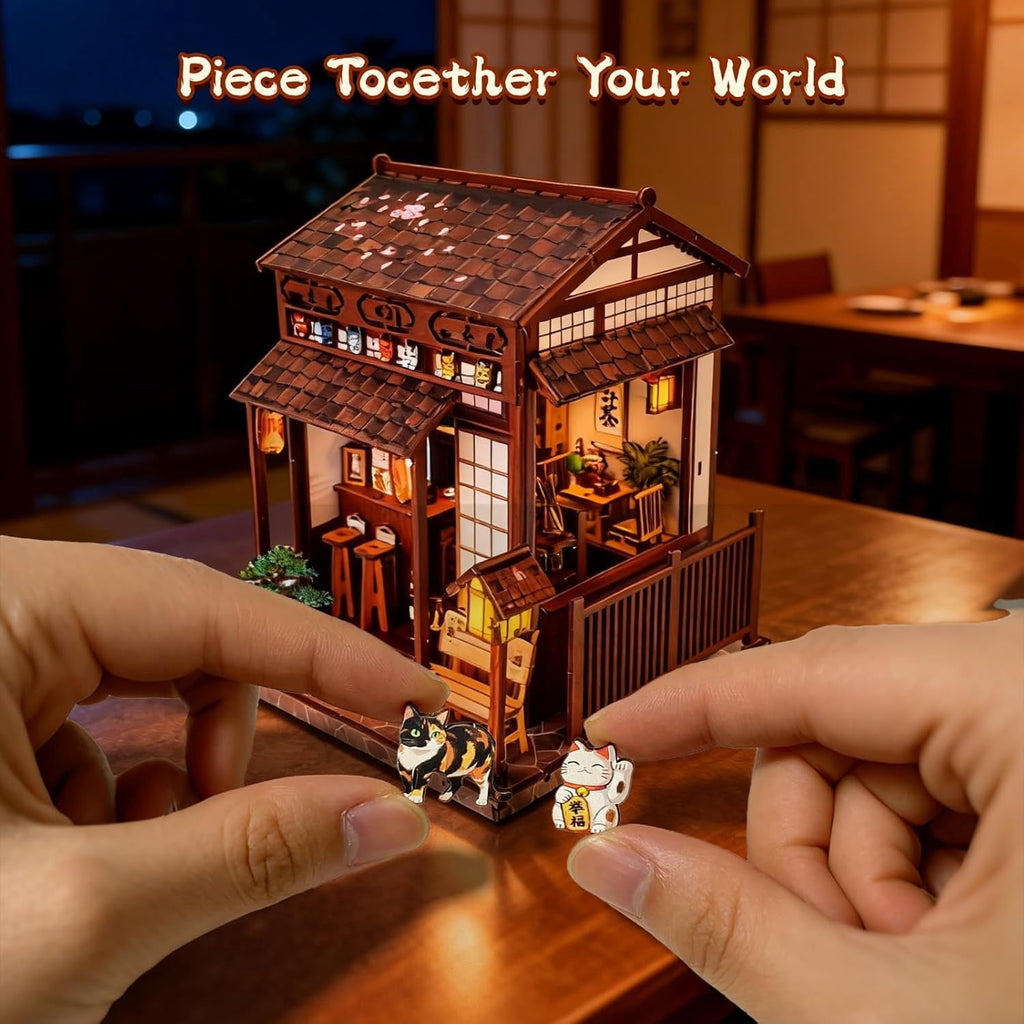 Book Nook Kit for Adults, Booknook DIY Miniature House Kit, 3D Wooden Puzzles for Adults and Teens, Wood Gifts for Book Lovers Women Friends