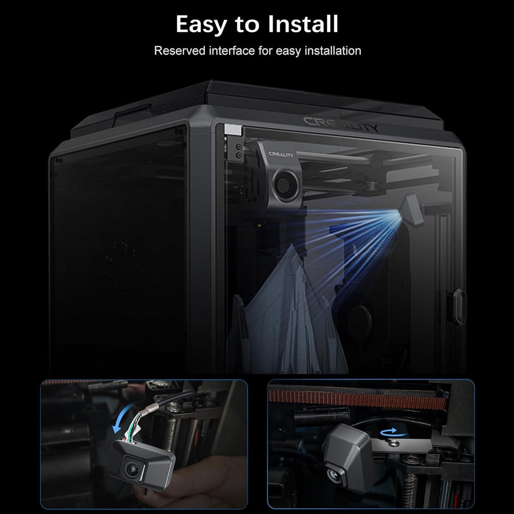 Creality Official K1 AI Camera, HD Quality, AI Detection, Time-Lapse Filming, Real-time Viewing, Easy Install, Keen Watch to Reduce Waste of Filaments, K1/K1 MAX 3D Printer Accessory, Black