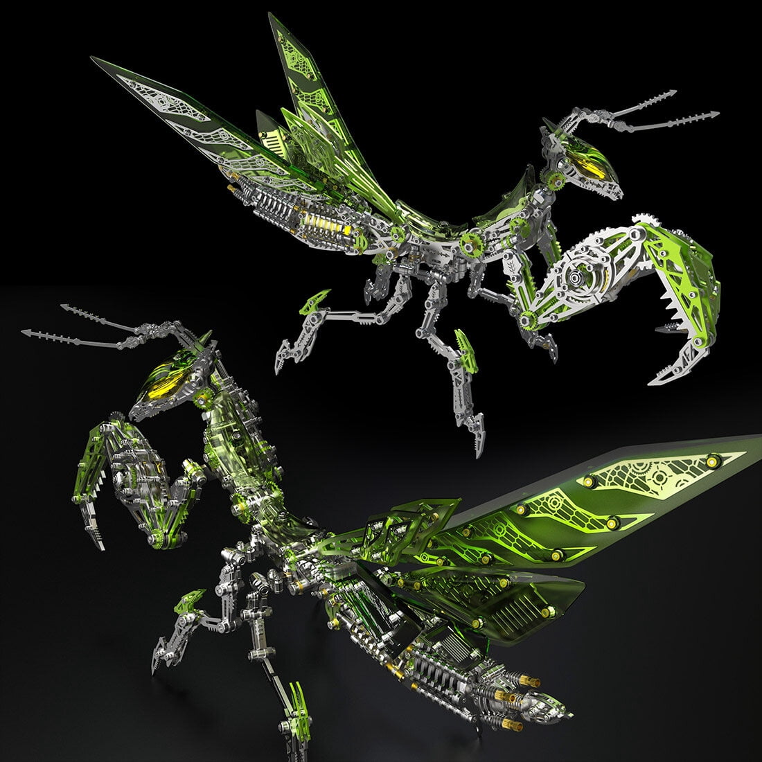 3D Metal Puzzle Mantis Kits 1000+ PCS, Steampunk Mechanical Model Kit With DIY Assembly, Home Display Desk Decor For Adult Collectors And Creative Gifts