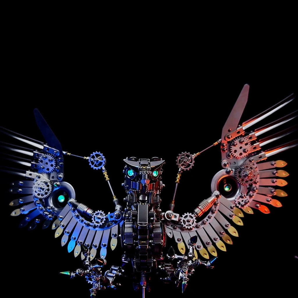 Lantern Fish 3D Metal Puzzle DIY Steampunk Assembly Kit, 700+PCS Mechanical Model with Movable Fins, Color-Changing Lamp & Collectible Gift for Adults & Teens