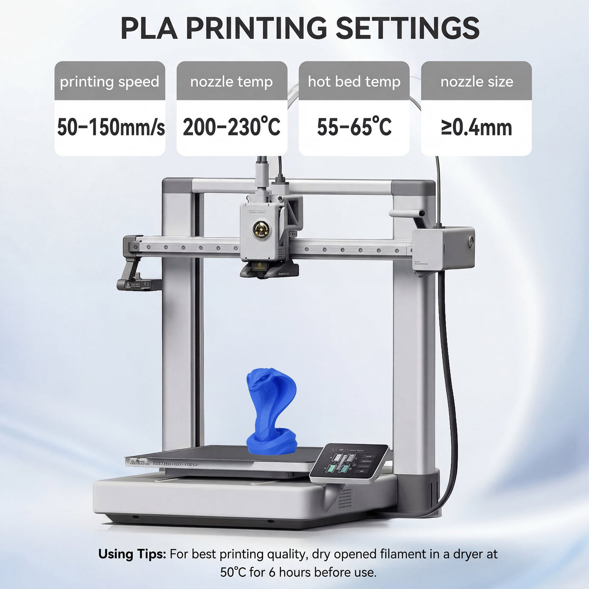 Epelay PLA Plus 3D Printer Filament, 1.75mm, 1kg Spool, Black, Compatible with Most FDM Printers