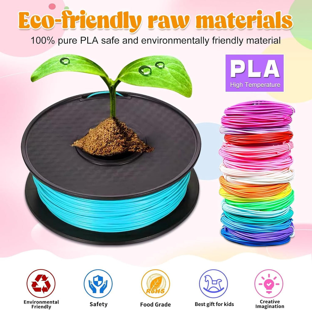 36 Colors PLA Filament Pen Refills, 5M Each Color (591 ), PLA Filament for Pen 1.75mm, Pen Filament Box Compatible with , MYNT3D, PIKA3D