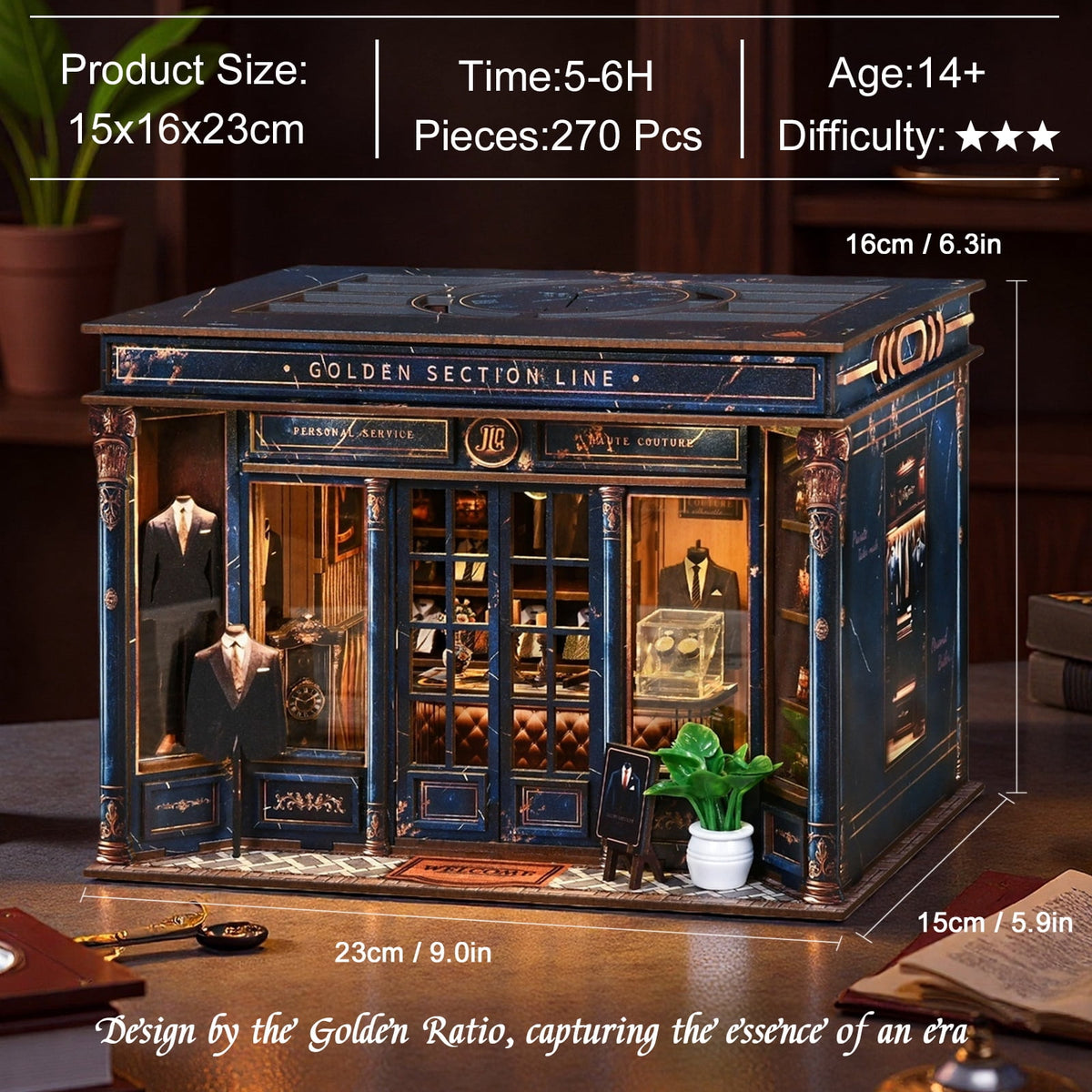 DIY Book Nook Kit with LED Light,Forest Tea Book Club Miniature House Bookshelf Insert Decor, 3D Wooden Puzzle Dollhouse Craft Kit for Adults Teens, Book Lover Gift