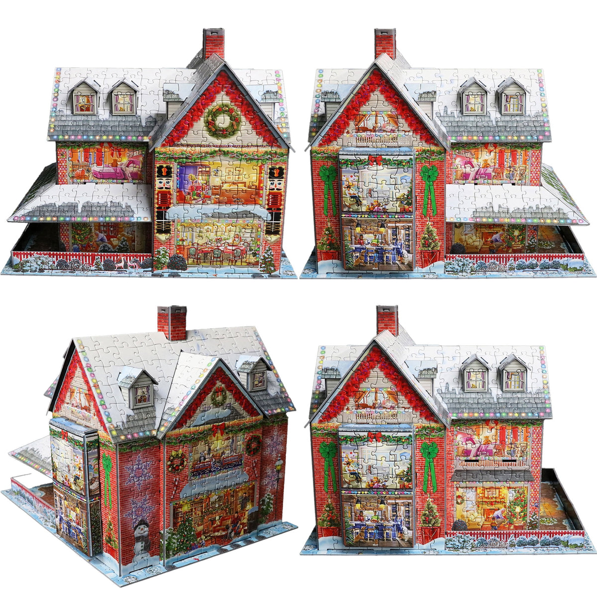Eurographics: 3D Puzzle: Christmas House - 1100 Pieces - Holiday Adult Jigsaw, 13.75 x 10.5 x 11" Assembled Size, High-Quality Recycled Materials
