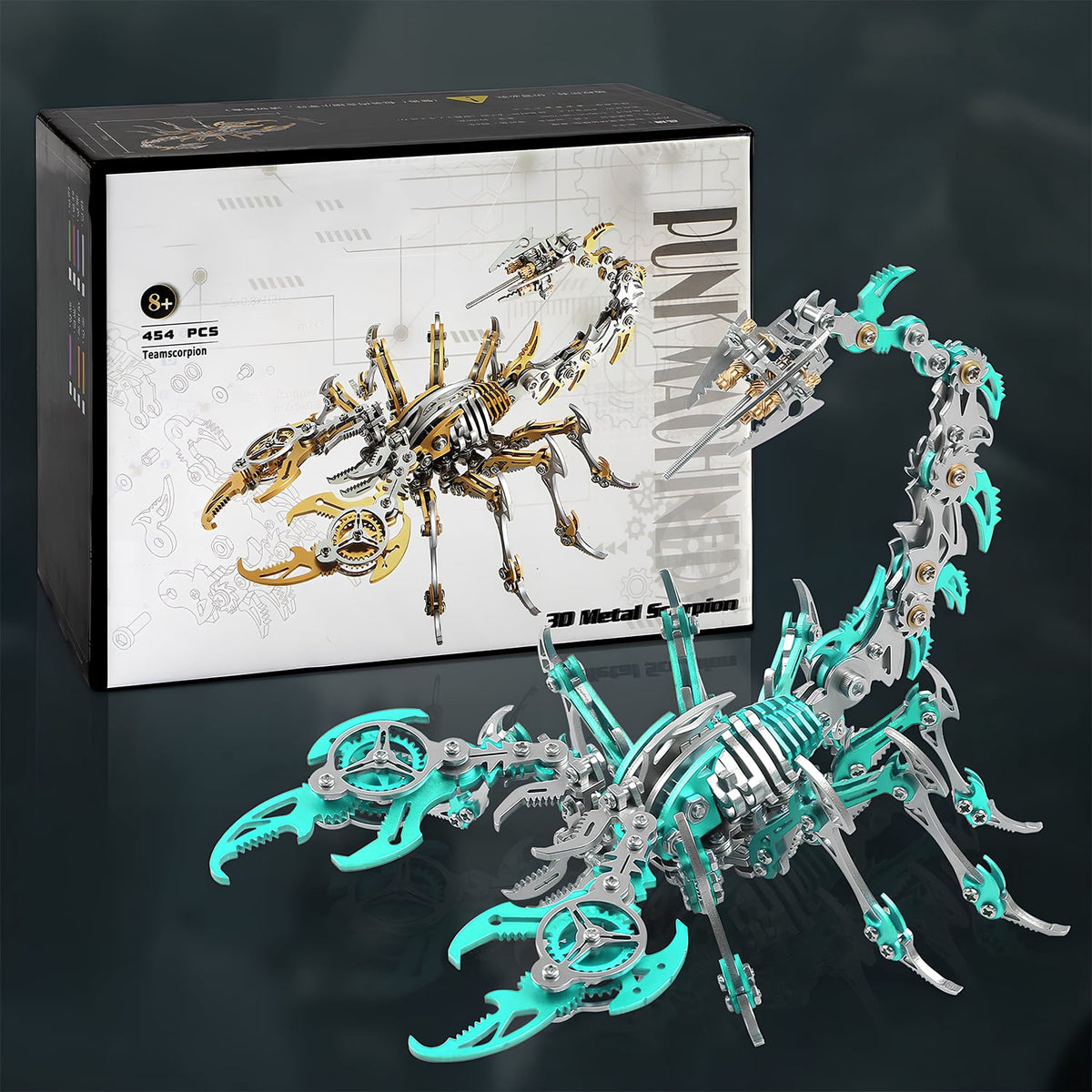 Metalkitor Scorpion 3D Metal Puzzle Kit - 454 Pcs, Mechanical Model for Adults/Teens, Golden, Ideal Gift & Decor