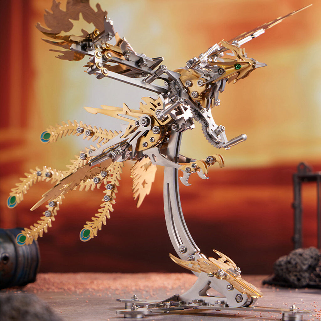 3D Metal Puzzle Phoenix 358 PCS, Steampunk Mechanical Model Kit With DIY Assembly, Home Display Desk Decor For Adult Collectors And Creative Gifts