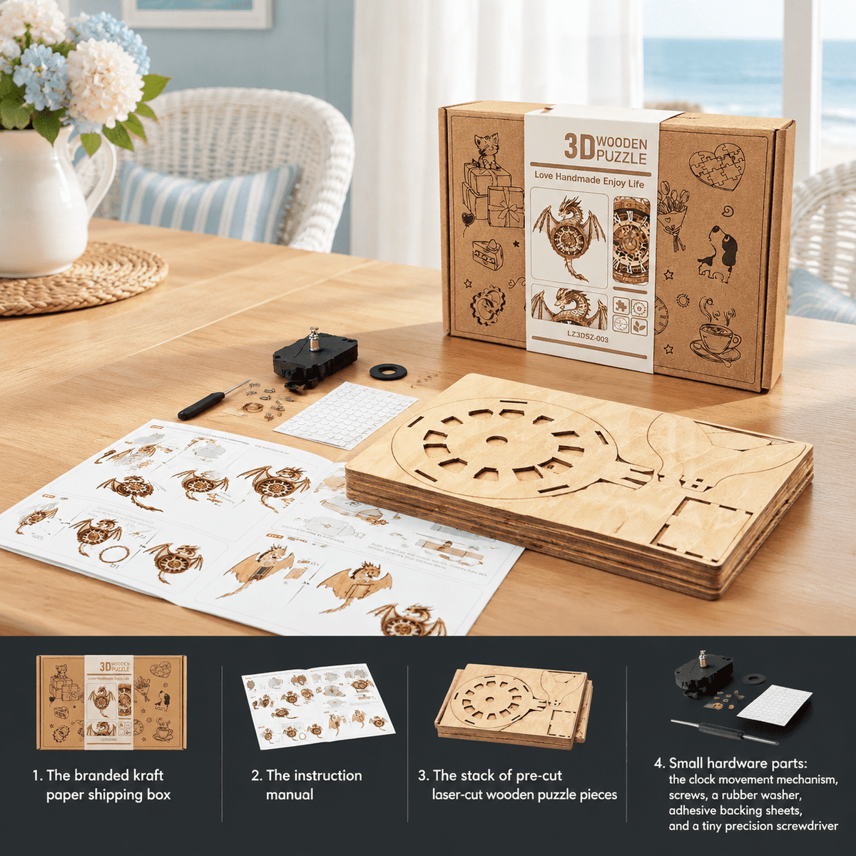 3d Wooden Puzzles For Adults-dachshund Clock Puzzle-adult Crafts