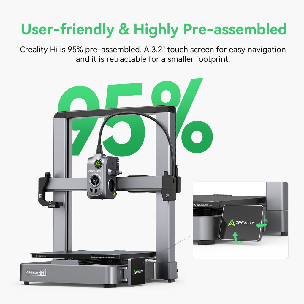Creality Hi Multicolor 3D Printer for Beginners and Kids Fast 500mm/s, Auto-leveling with AI Camera Large 10.3×10.3×11.8in Build Volume