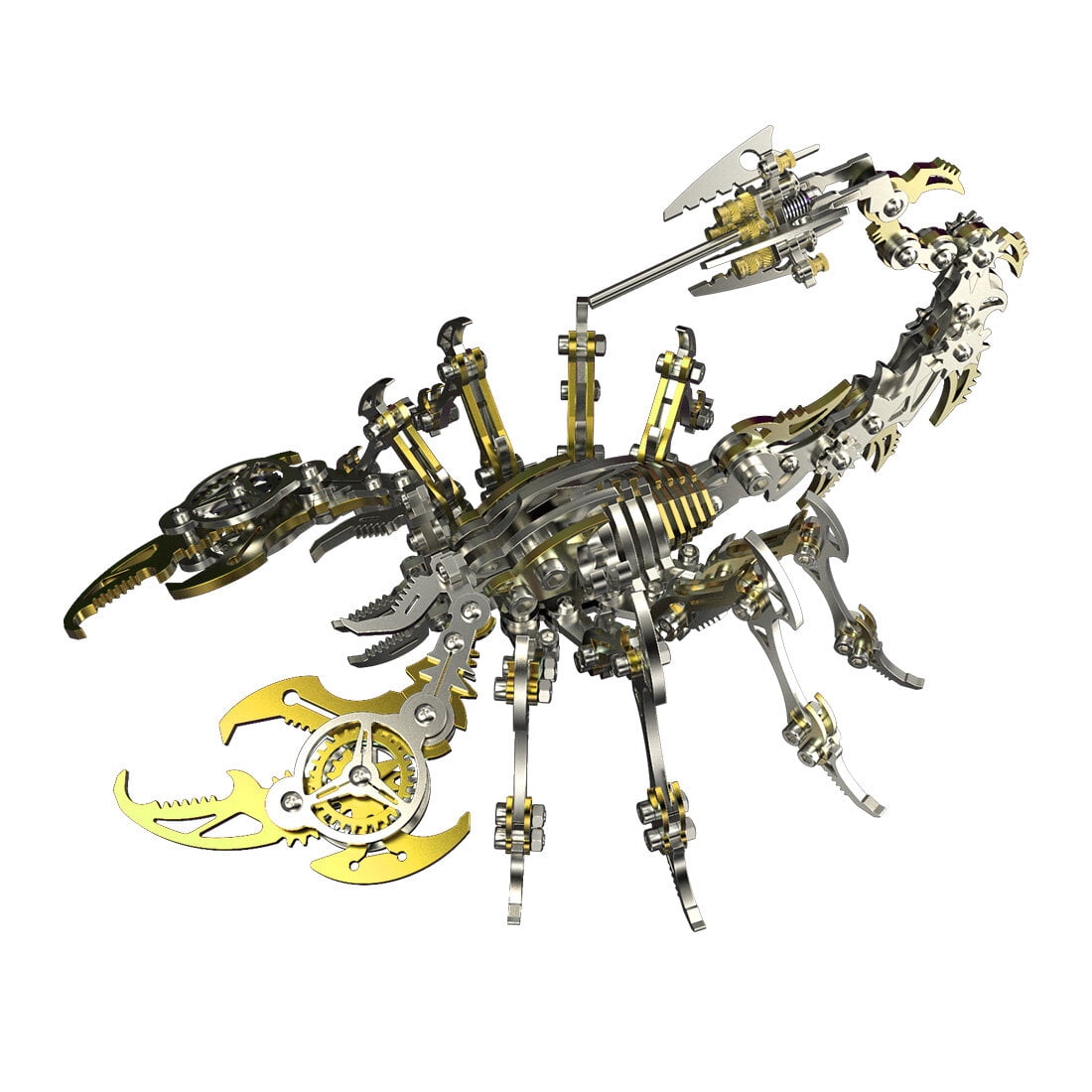 3D Metal Puzzle for Adult, 220PCS+ 3D Steampunk Mechanical Scorpion King Model Kits, DIY ArtCraft Puzzle for Desk Ornaments (Black & Golden)