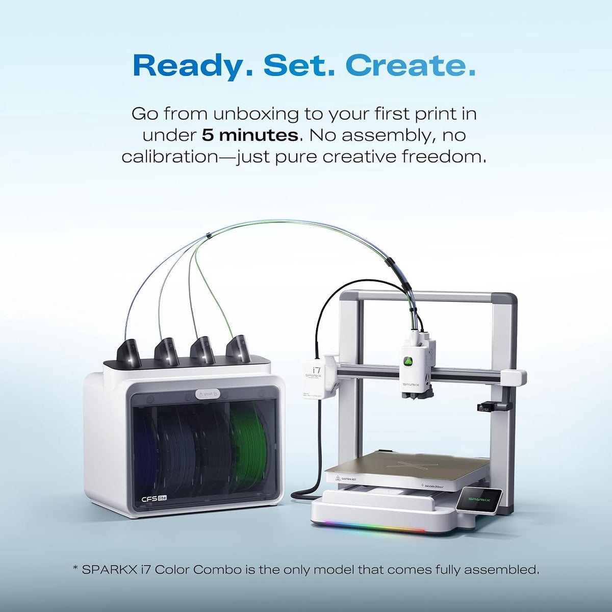 Creality Sparkx i7 Combo Multicolor 3D Printer, Auto Filament Management, Auto leveling Fast 3D Printing, 10.24×10.24×10in build volume