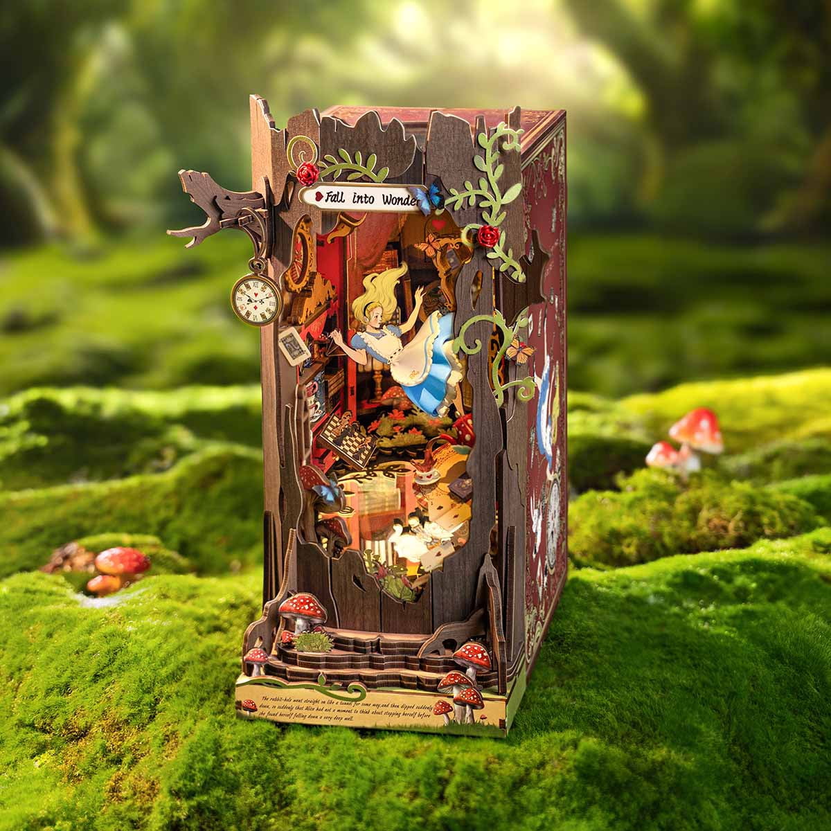Rolife Fall into Wonder DIY Book Nook Shelf Insert 3D Wooden Puzzle for Adult Gift