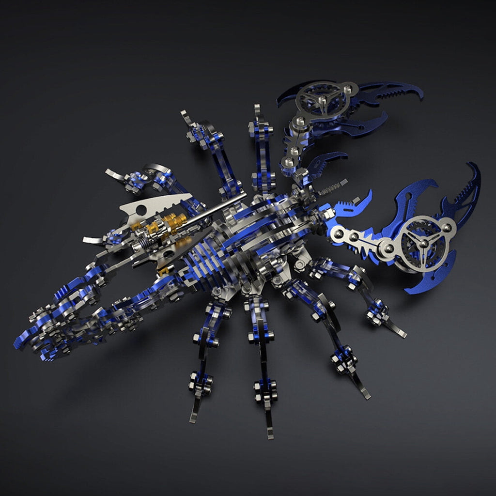 3D Metal Puzzle for Adult, 220PCS+ 3D Steampunk Mechanical Scorpion King Model Kits, DIY ArtCraft Puzzle for Desk Ornaments (Black & Golden)