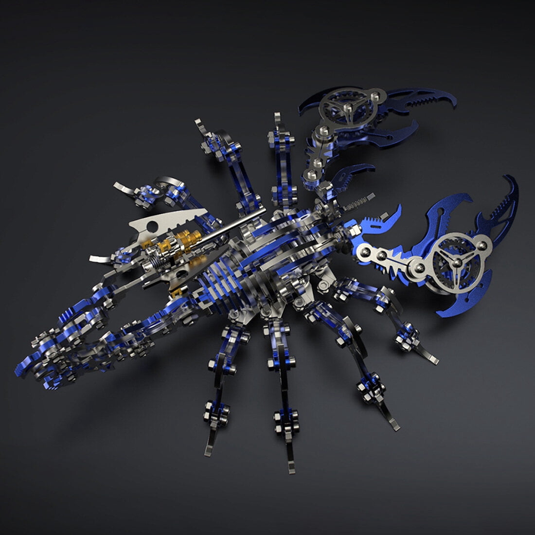 3D Metal Puzzle for Adult, 220PCS+ 3D Steampunk Mechanical Scorpion King Model Kits, DIY ArtCraft Puzzle for Desk Ornaments (Black & Golden)