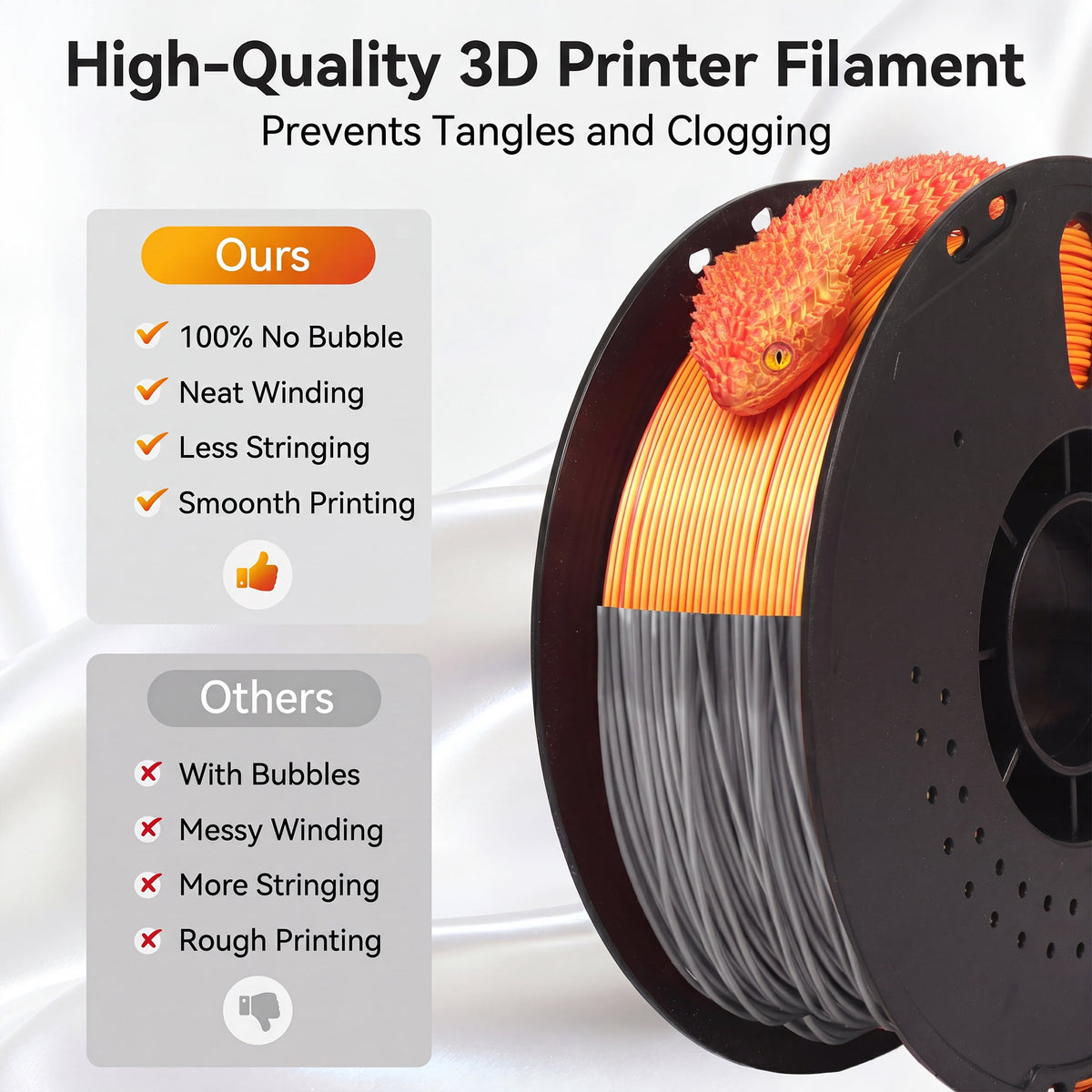 Epelay PLA Plus 3D Printer Filament, 1.75mm, 1kg Spool, Black, Compatible with Most FDM Printers