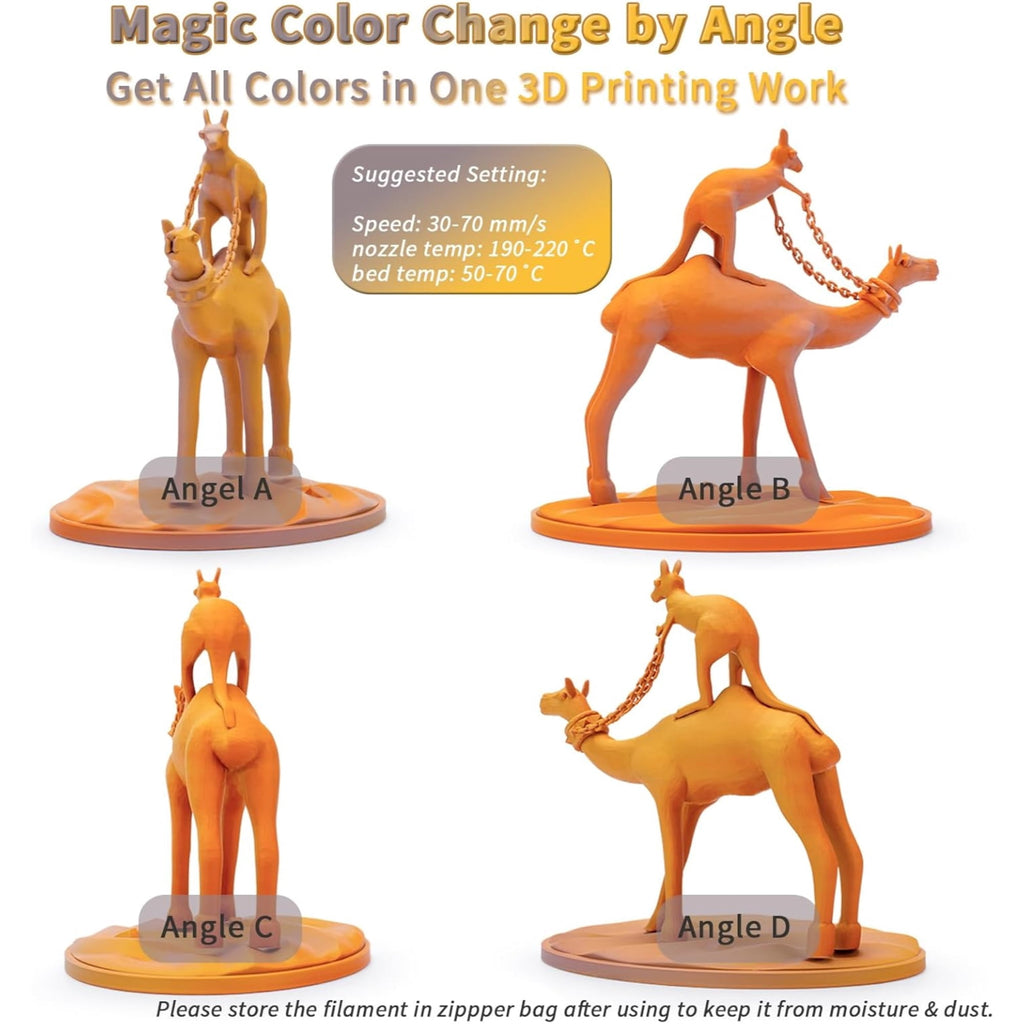 Ziro 3D Tri-Color Matte PLA 1.75mm 1kg, Volcano