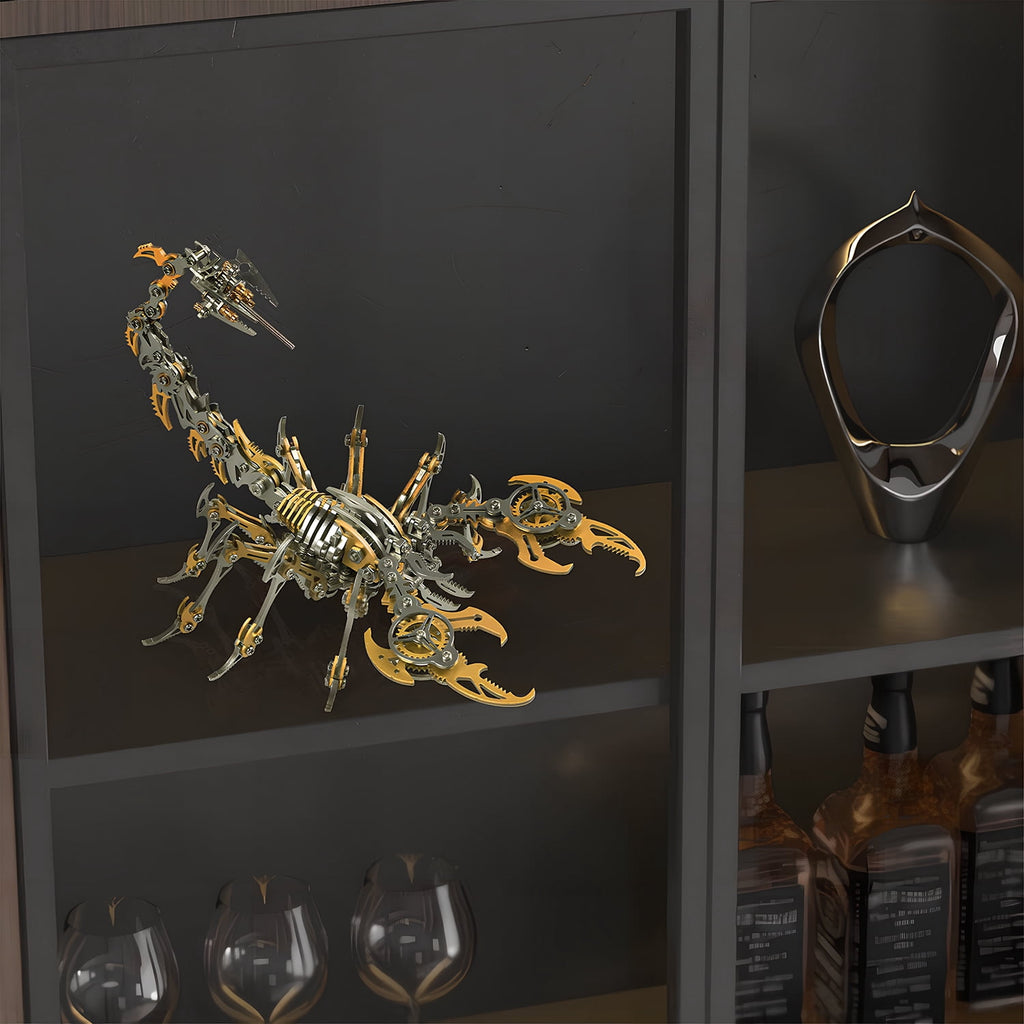 Metalkitor Scorpion 3D Metal Puzzle Kit - 454 Pcs, Mechanical Model for Adults/Teens, Golden, Ideal Gift & Decor
