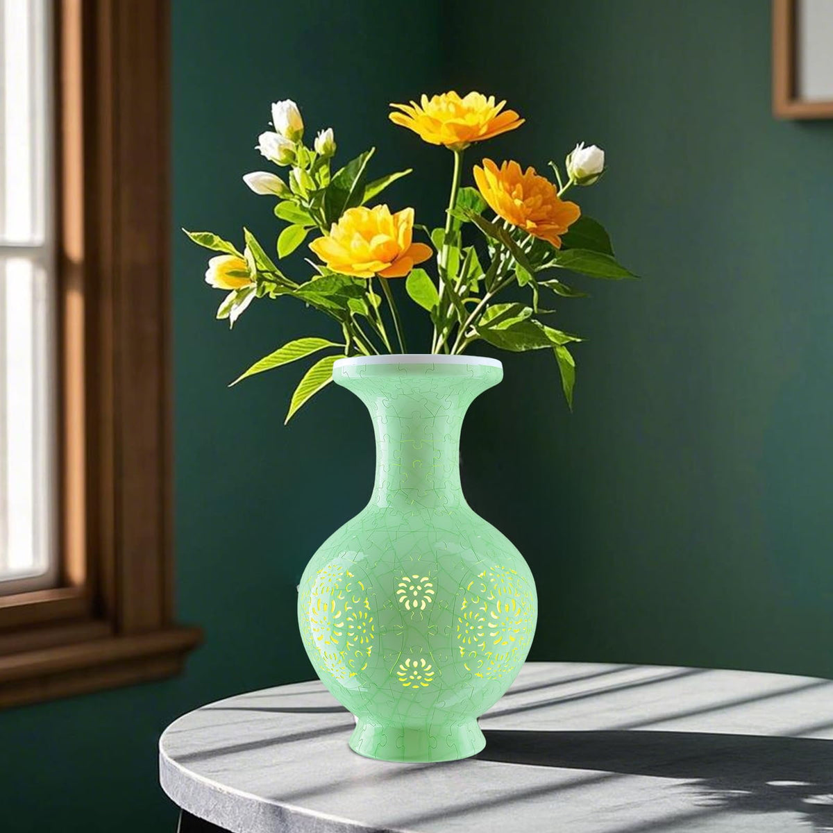 3D Vase Puzzle with Lighting ,200Pieces 3D Puzzles for Adults,Vase Puzzle for Home Decor,Christmas Birthday Gifts