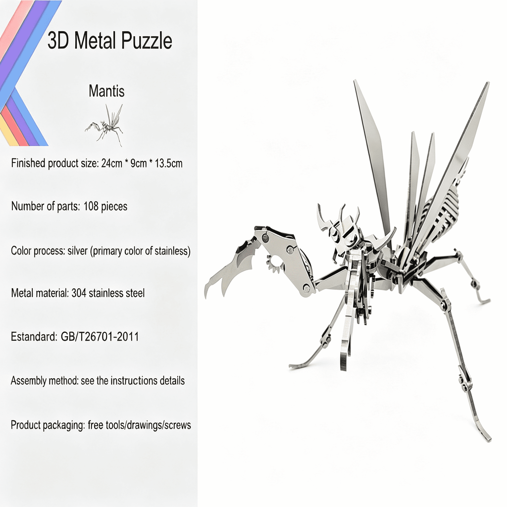 BESTSKY 3D Metal Model Kits,Mechanical Spider King 3D Metal Puzzle,Diy Steel Warcraft Collection Animal Brain Teasers Simple 3D Puzzles Home Decor Art Craft Gifts Toys for Adult