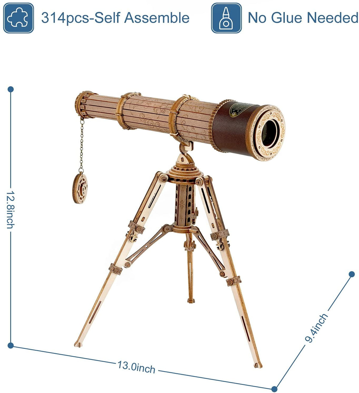 ROKR 3D Wooden Puzzles DIY Monocular Telescope Model Kit Birthday Gift for Adults and Teens