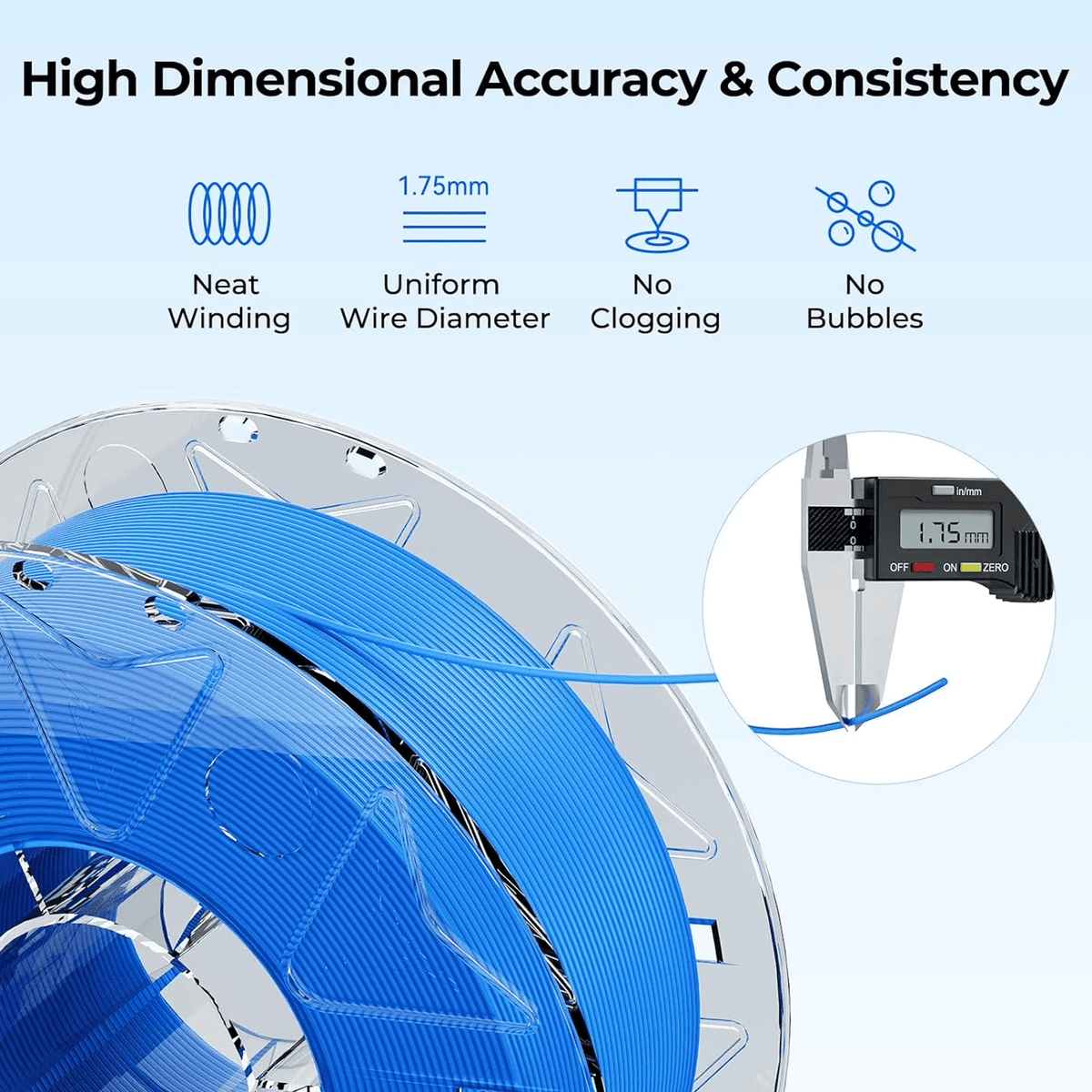 Creality Hyper PLA RFID 3D Printing Filament 1kg RFID Detection High Speed for K2 Plus 3D Printers,White
