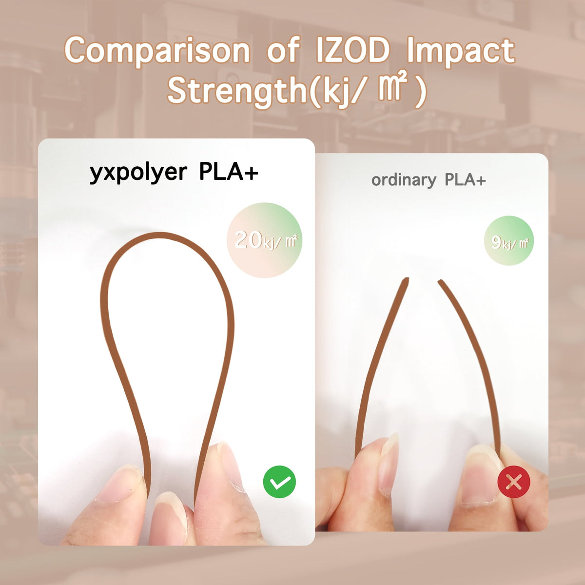 YXPOLYER PLA Filament Food Grade 1.75mm 1kg for 3D Printing, PLA+ Skin Flesh Tone 3D Printer Filament AMS-Compatible