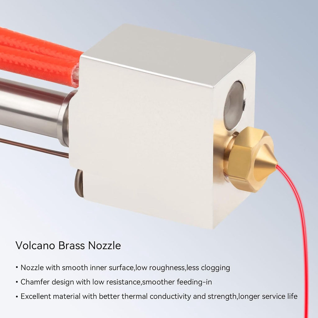 High Speed 3D Printer Print Head Hot End Kit Replacement Parts with 0.4mm Brass Nozzle and 24V 60W Heating Rod