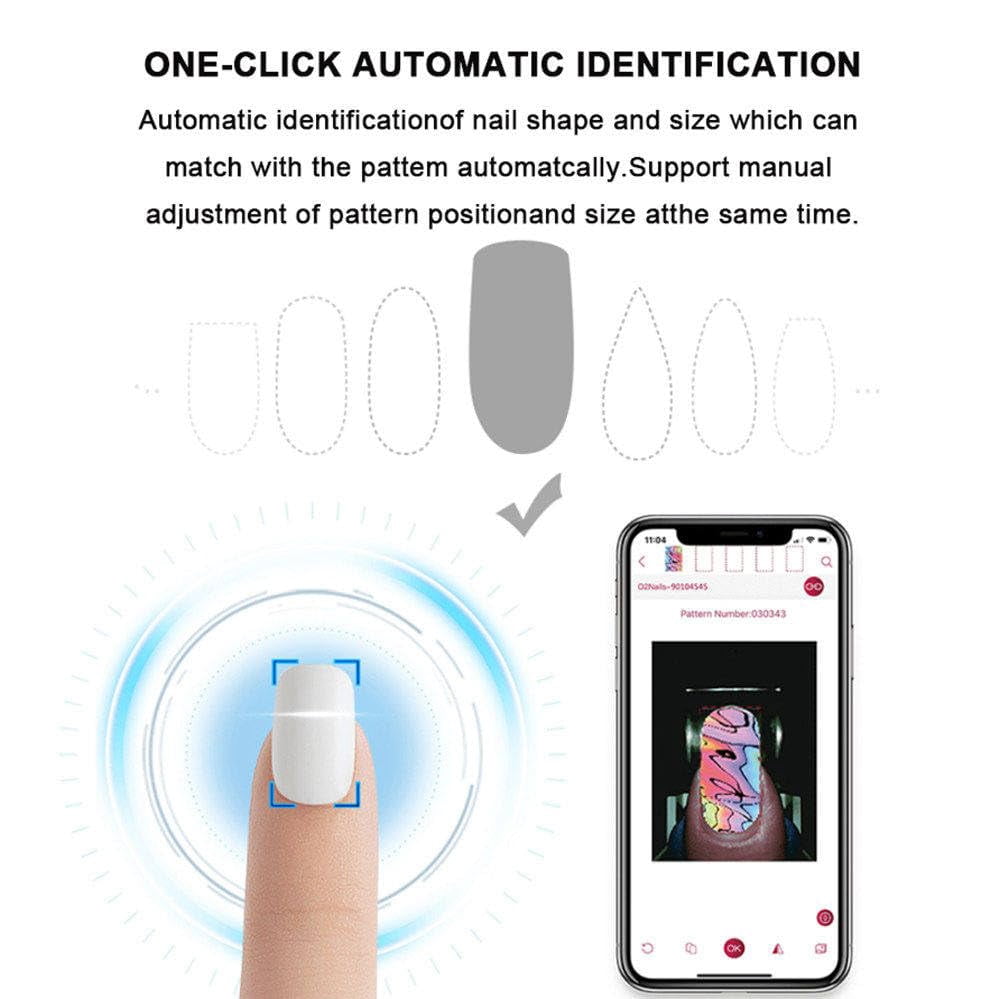 Digital Mobile Nail Art Printe,3D Automatic Nail Printer Machine, Mini Portable Nail Painting Machine Control Through Free Mobile App, Support WiFi/DIY/Usb, For Home Usage Nail Salon Nail Lovers