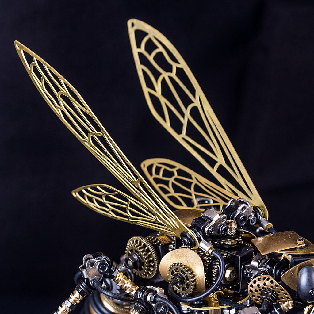 3D DIY Mechanical Wasp Model Kit 1000+PCS Steampunk Insect Puzzle with Movable Joints & Wings, Collectible Decor & Creative Gift for Teens 15+ and Adults