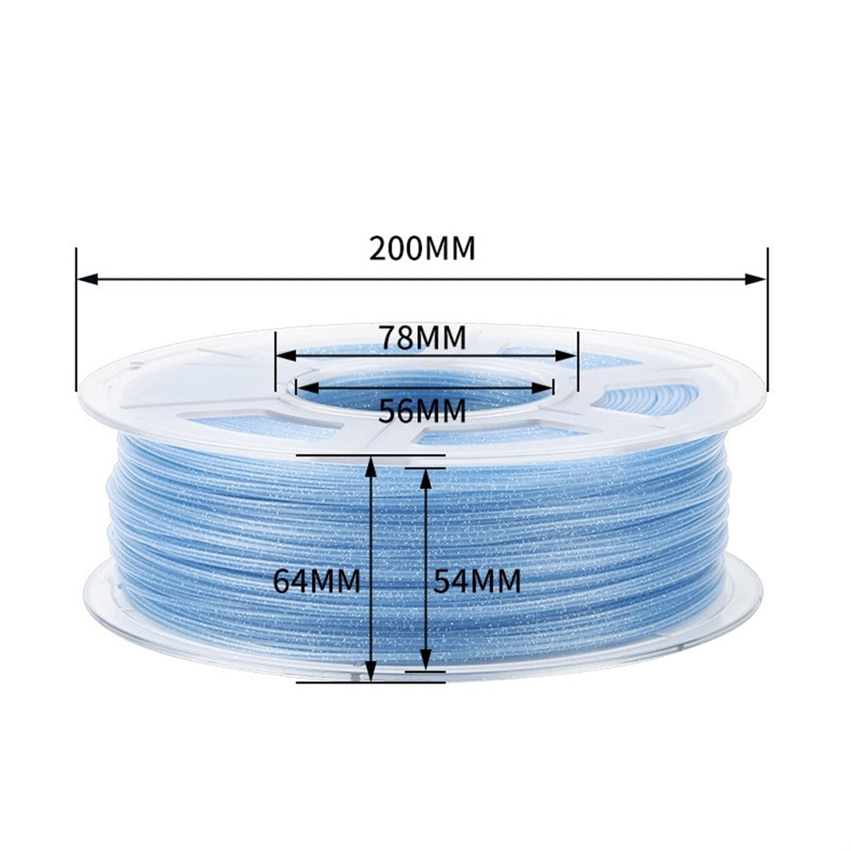 3D Printer PLA Filament, Glitter Sky Blue, 1.75mm +/- 0.02 Mm 1kg, Great for 3d Printing Pen 3D Printing