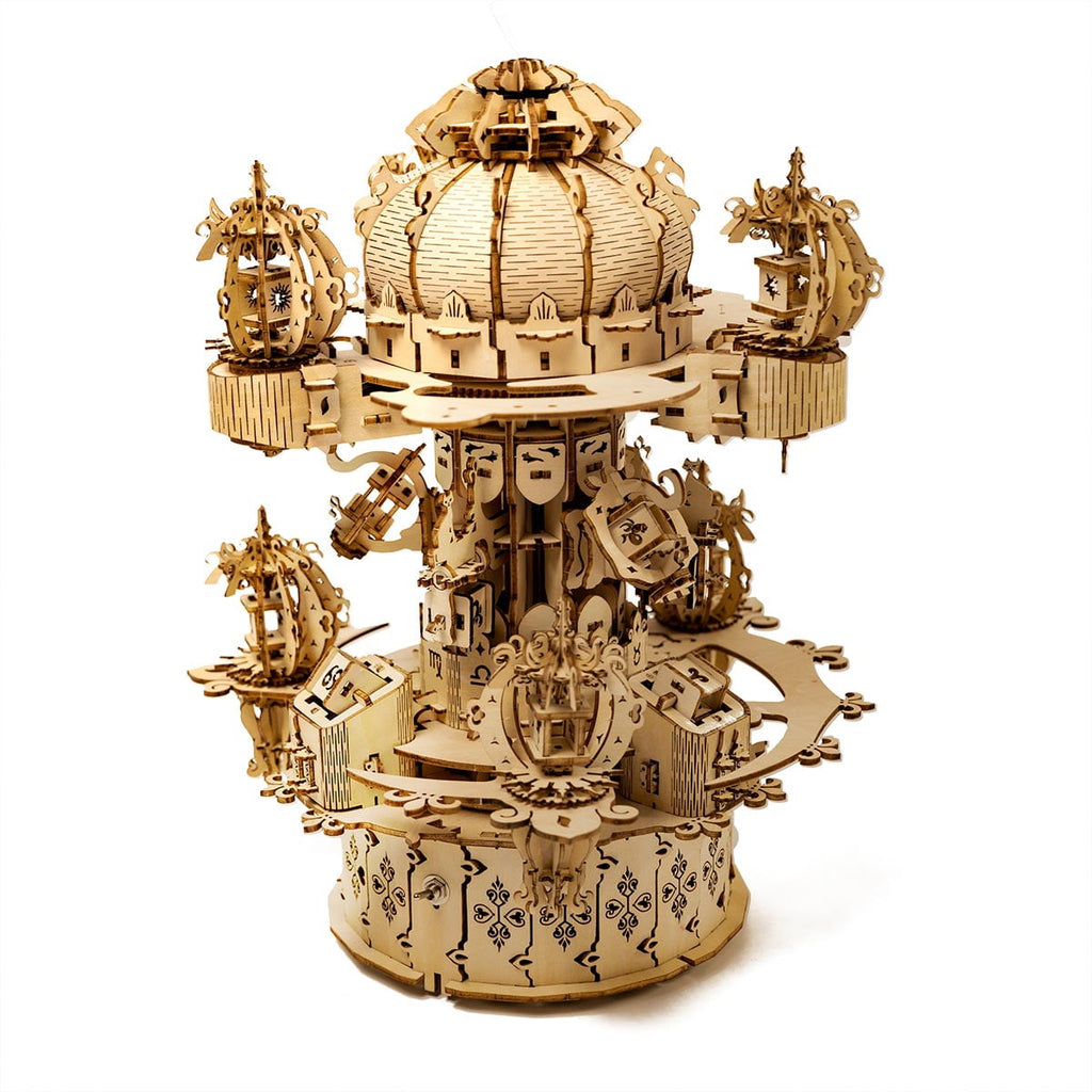 680PCS Celestial Castle Wooden Model Kit, Zodiac Star Map 3D Puzzle Assembly Set With Mechanical Display Decor For Hobbyists