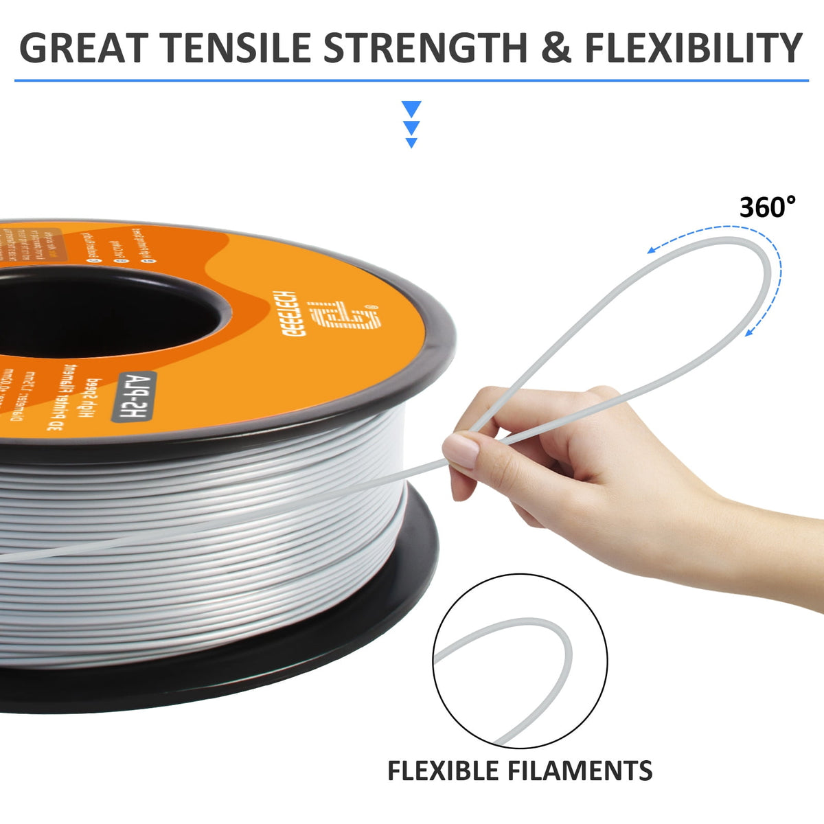 Geeetech 1.75mm PLA 3D Printer Filament, 1kg Spool (2.2lbs), Dimensional Accuracy +/- 0.03mm,yellow