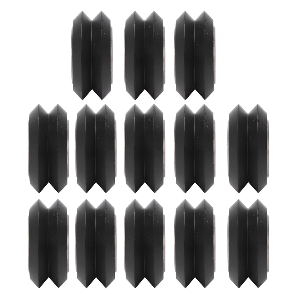 13Pcs Premium 3D Printer Wheel Set POM V Shape Wear Resistance Bearing 625ZZ Black Carbon Steel Pulley Accessories For Exact Printing 0.96 inches / 24.4 mm OD