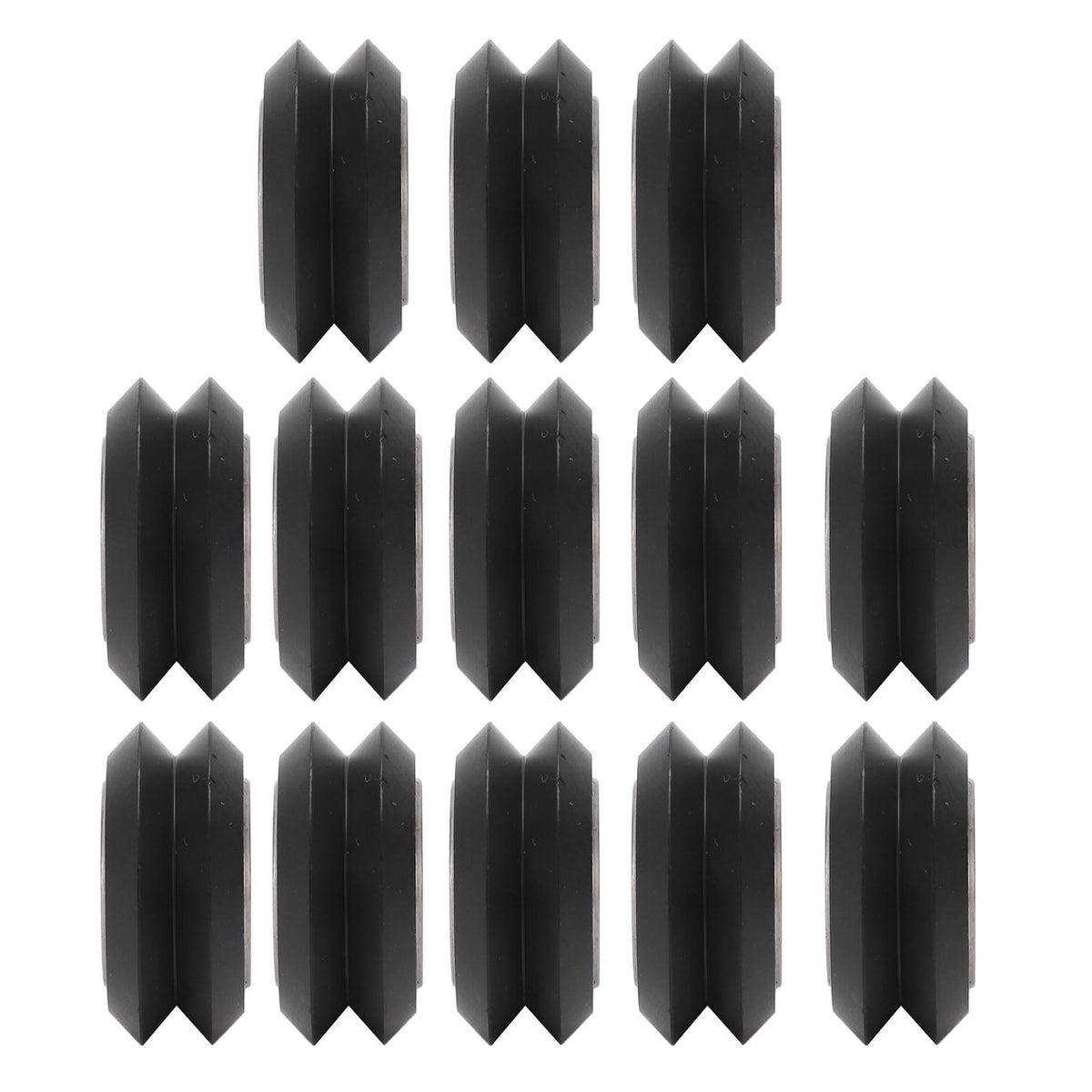 13Pcs Premium 3D Printer Wheel Set POM V Shape Wear Resistance Bearing 625ZZ Black Carbon Steel Pulley Accessories For Exact Printing 0.96 inches / 24.4 mm OD