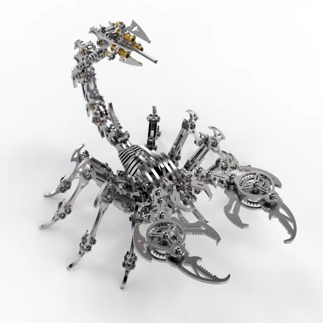 3D Metal Puzzle for Adult, 220PCS+ 3D Steampunk Mechanical Scorpion King Model Kits, DIY ArtCraft Puzzle for Desk Ornaments (Black & Golden)