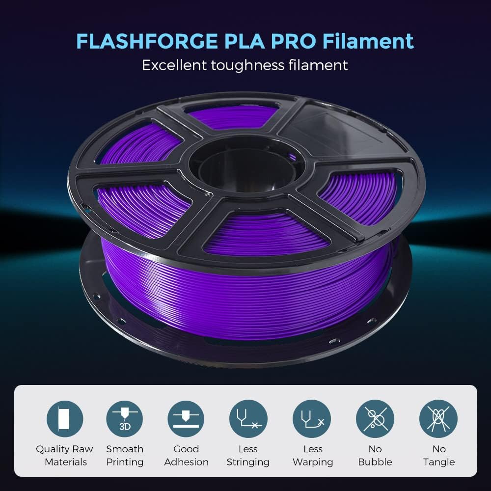 Flashforge PLA Filament 1.75mm, 1KG/2.2lbs PLA 3D Printer Filament, Burnt Titanium