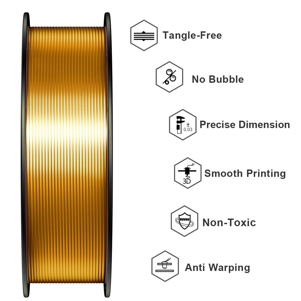 Geeetech 3D Printer PLA Filament Silk Sky Blue Toughness Enhanced Filament with 1.75mm Dimensional Accuracy +/-0.03mm, 1080 Feet per Roll, Vacuum Packaging for Most 3D FDM Printer