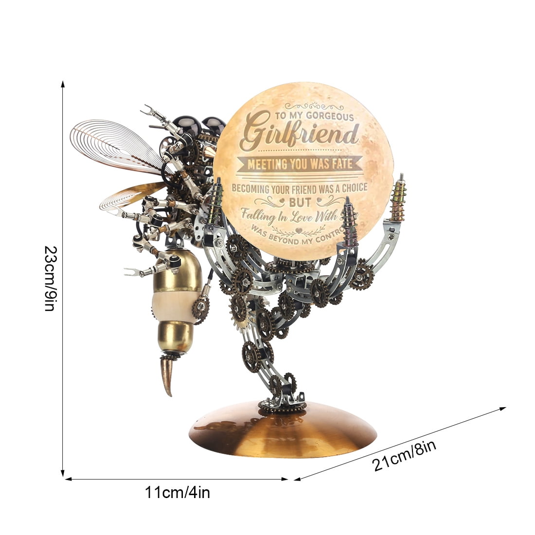 Mechanical Octopus 3D Metal Model Kit with Moon Lamp, Touch 3 Colors, Customizable Steampunk Puzzle & Desk Light, Perfect Room Decor and Gift Choice