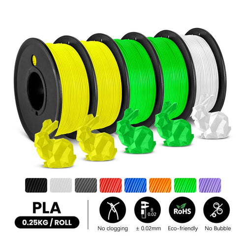 5Rolls PLA Filament 1.75MM Child 3D Pen 0.25KG/Roll, Arranged Neatly No Knots No Bubble Eco-Friendly Odorless