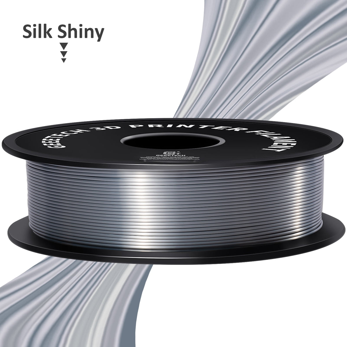 Geeetech 3D Printer PLA Filament Silk Sky Blue Toughness Enhanced Filament with 1.75mm Dimensional Accuracy +/-0.03mm, 1080 Feet per Roll, Vacuum Packaging for Most 3D FDM Printer