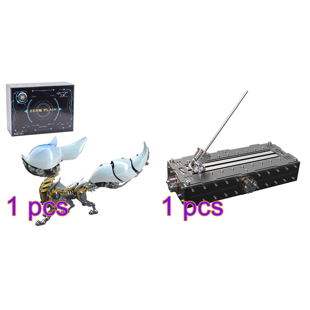 3D Metal Puzzle Linglong Fox Libai Base Stand 339 PCS, Steampunk Mechanical Model Kit With DIY Assembly, Home Display Desk Decor For Adult Collectors And Creative Gifts