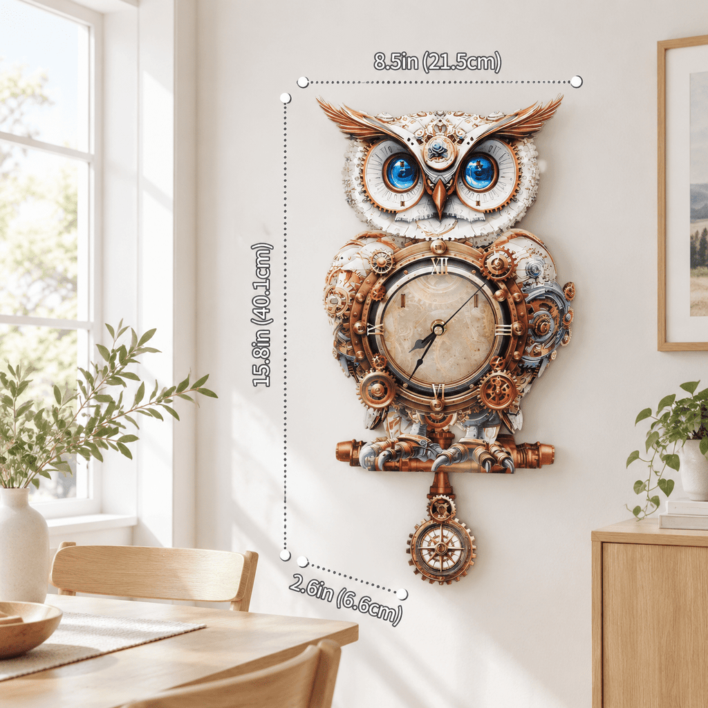 Fire Phoenix Wooden 3D Puzzle Clock DIY Model Kit for Adults