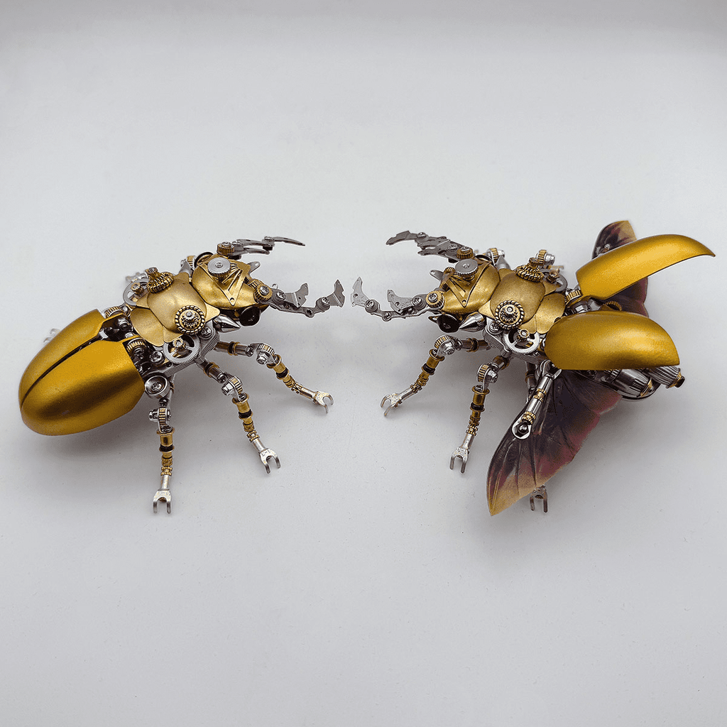 3D Metal Hercules Beetle Model Kit with LED Lights, 400PCS DIY Assembly, Steampunk Insect Animal Metal Puzzle for Adults & Teens 16+, Exquisite Desk Decor, Gift for Men