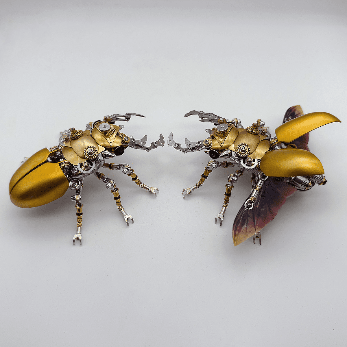 3D Metal Hercules Beetle Model Kit with LED Lights, 400PCS DIY Assembly, Steampunk Insect Animal Metal Puzzle for Adults & Teens 16+, Exquisite Desk Decor, Gift for Men