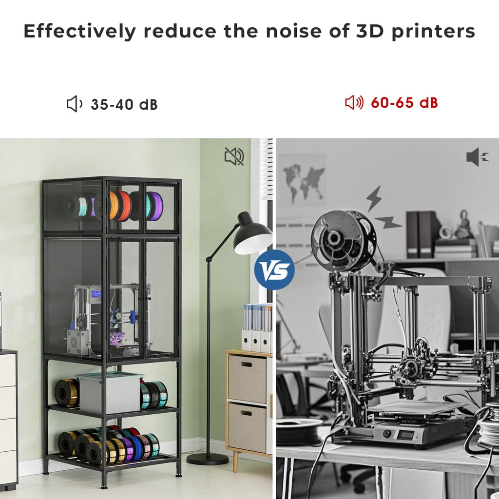 YANGXUN 3D Printer Stand with Filament Storage Built in Power Panel Open Frame Heavy Duty Metal Workstation for Home and Office